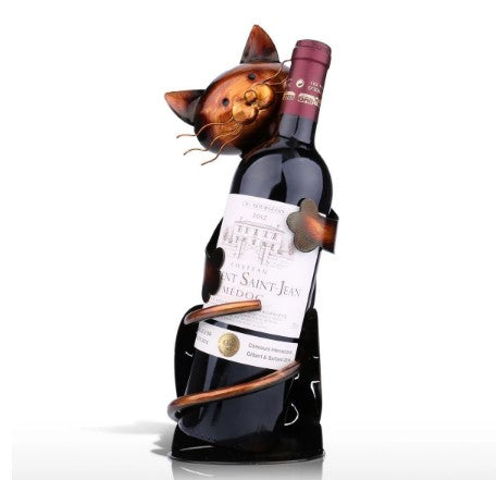 #AE0003 Porte bouteille de vin en forme de chat