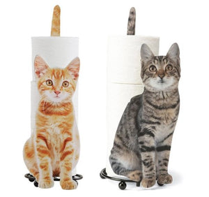 #AE0005 Porte papier toilette / ou essuie tout en chat